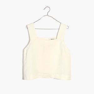 Madewell Linen-Blend Sunside Button-Back Top